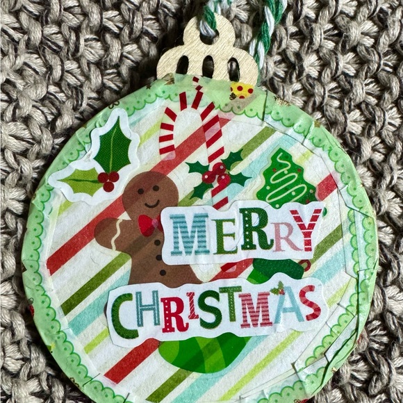 A set of 4 new unique handmade wooden 3x3” Christmas tree hanging ornaments $40 - Picture 2 of 13
